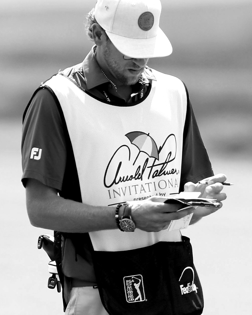 Jonathan Enge on the bag, tour bib